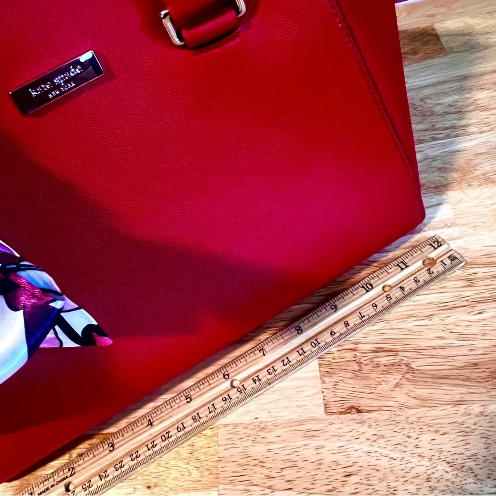 Kate Spade Tilden Place Pippa Satchel Hot Chili Red Saffiano Leather - Picture 9 of 14